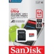 SanDisk Spominska Kartica Ultra MicroSDXC 64GB 100MB/s UHS-I A1 + adapter