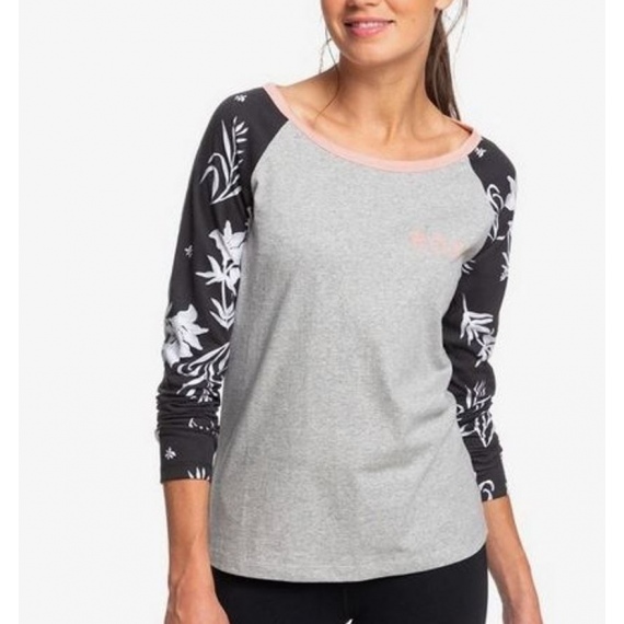 Majica Roxy BEFORE I GO LS - Sgrh Heritage Heather