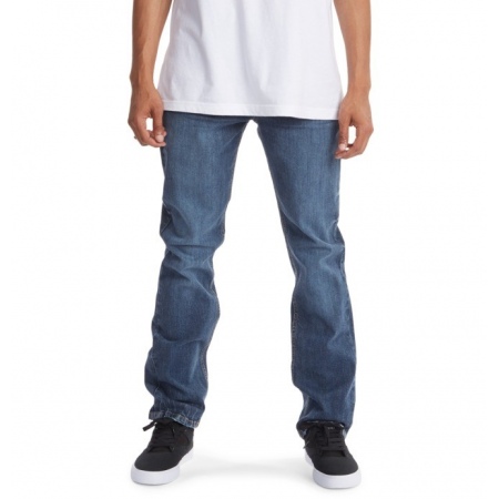 DC WORKER Straight Fit Jeans - Indigo Fade Wash