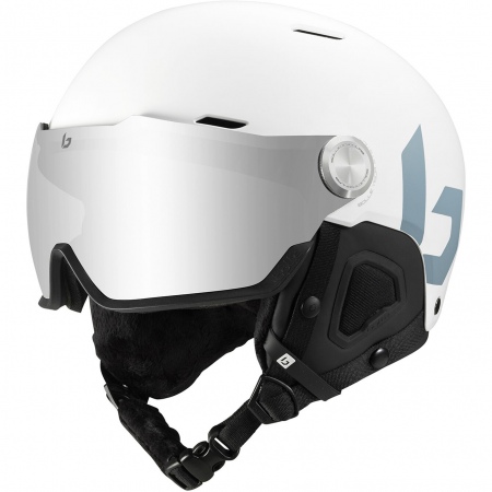 Bolle MIGHT VISOR Snow Helmet - Off White Matte-Brown Gun Cat.2