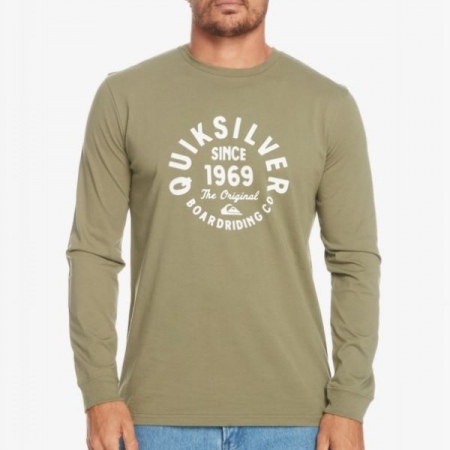 Majica Quiksilver CIRCLED SCRIPT FRONT LS - Four Leaf Clover