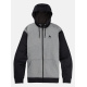 Majica Burton OAK Zip Hoodie - Gray Heather-True Black