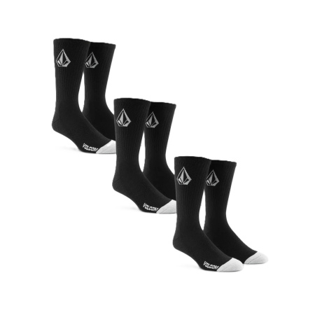 Volcom FULL STONE SOCK 3PK - Black