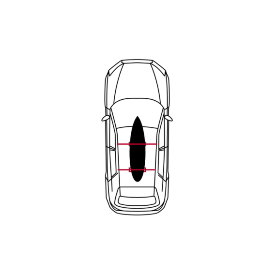 Mystic Prtljažnik ROOFRACK SYSTEM Single - 900 Black