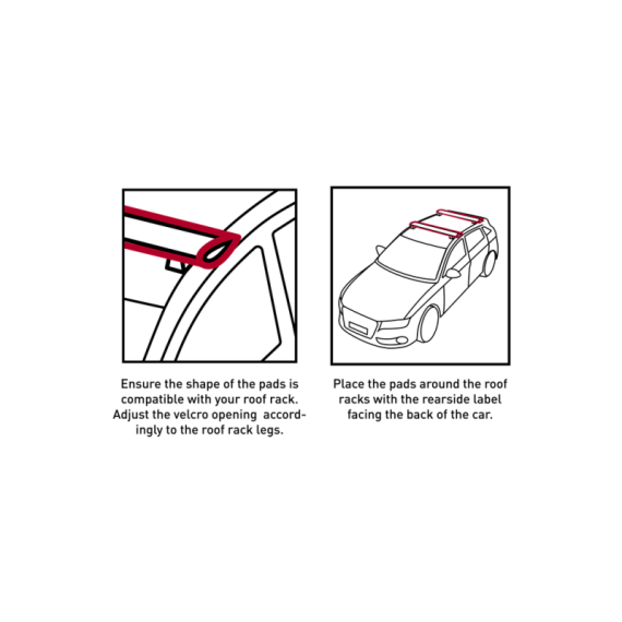 Mystic ROOFRACK Pads Aero - 900 Black