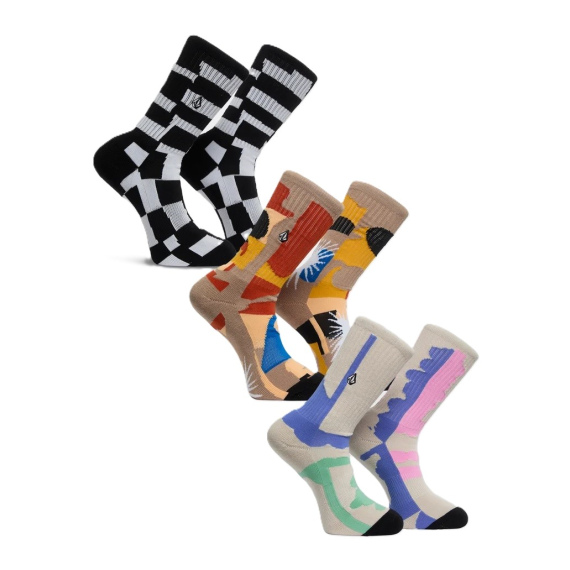 Volcom PRINT MIXER SOCK 3PK - Multi