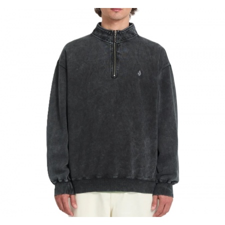 Volcom SINGLE STONE QUARTER ZIP Sweat - Light Acid Black