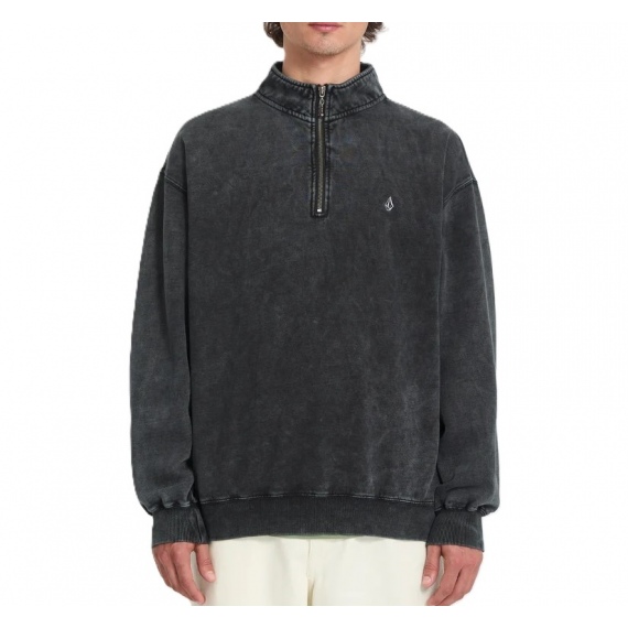 Volcom SINGLE STONE QUARTER ZIP Sweat - Light Acid Black